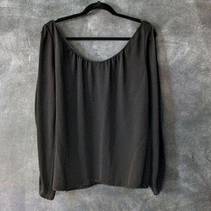 MaxAzria Elegant Chiffon Long Sleeve Satin Blouse